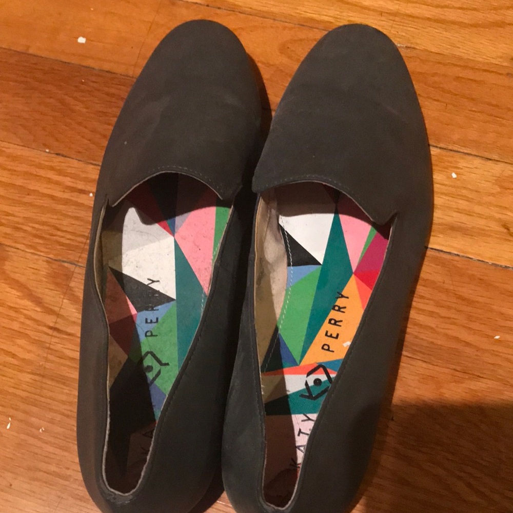 KATY PERRY GRAY LOFERS, used ounce